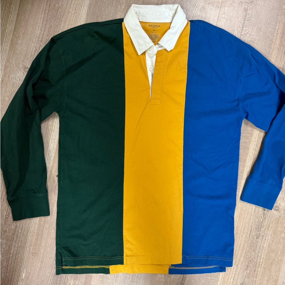 Rugby polo style Men's Multicolor Rugby Shirt green blue yellow like new